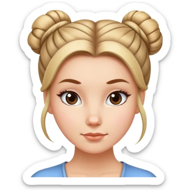 white girl with hair in bun sticker