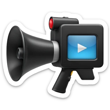 megaphone with a video sticker