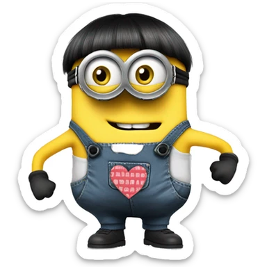 minions frm despicable me wearing a shirt that says i love camden sticker