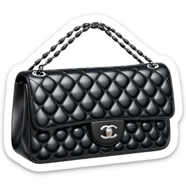 chanel black pearl bag sticker