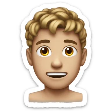 Ugly teenage boy sticker