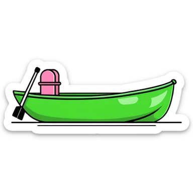 pink rowing boat sticker