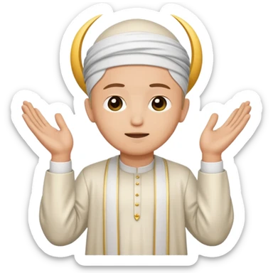 Make a person praying in Islam religion make it a sideways facing 2d emoji sticker
