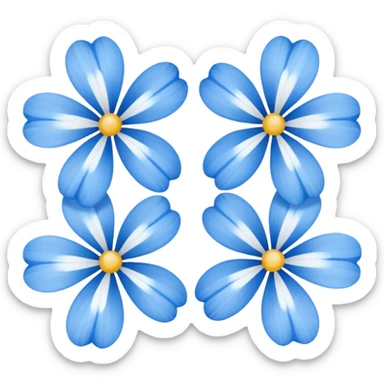 Blue white flowers sticker