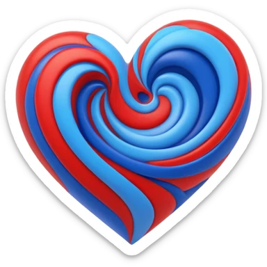 One Red and blue heart mixture sticker