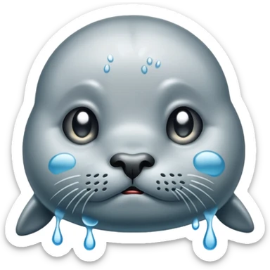 Sad heartbroken seal  sticker