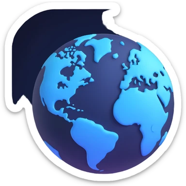dark navy blue planet with swirls sticker