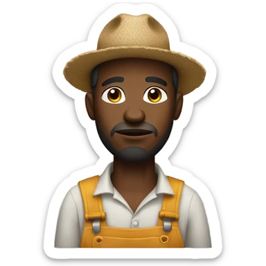 black guy farmer sad face sticker