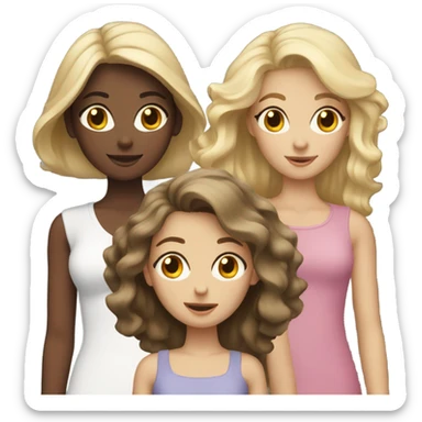 2blonde girls and 1 brunette girl sticker