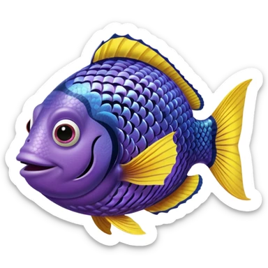 GURGLE FISH FROM FINDING NEMO PURPLE AND YELLOW GRAMMA FISH sticker