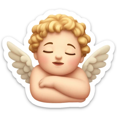 Sleeping baby cherub sticker