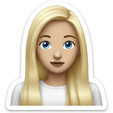 Blonde hair girl blue eyes sticker