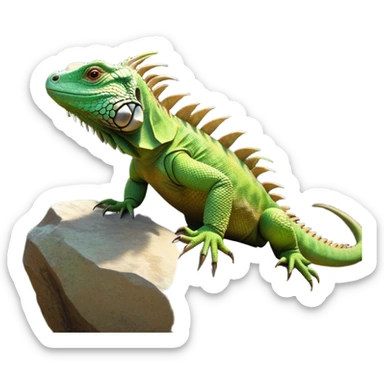 cinematic-iguana-realistic-full-body-basking-emoji,-long-scaly-body-stretched-out-on-a-sunlit-rock,-spiny-ridge-running-down-its-back,-textured-green-and-brown-skin-dappled-with-light,-sharp-intelligent-eyes-studying-the-surroundings,-long-tail-draped-over-the-stone,-simplified-yet-realistic-focused-features,-highly-detailed,-glowing-with-a-warm-tropical-glow

 sticker