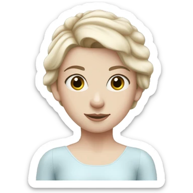 white girl in pale blue ballet clothes sticker