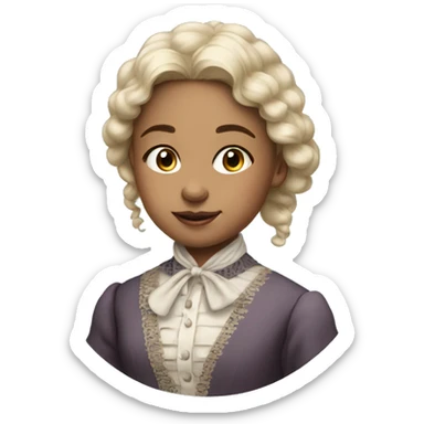 light-skinned young girl in 19th century costume sticker