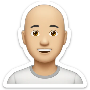 asian Bald man with goatie on chin sticker