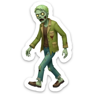 zombie full body walking sticker