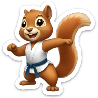 Squirrel doing karate sticker