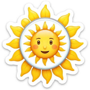 Sun with timer showing 15 minutes, morning sunshine exposure sticker