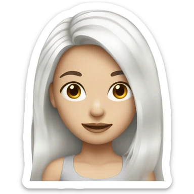Girl with white skin and highlighting hair  sticker