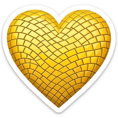 yellow heart with a mosaic pattern sticker