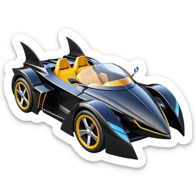 Hot wheels cartoons BatGirl’s stealth burglar sporty futuristic pursuit mobile two seater car (reclined seating position) sticker