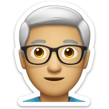 Asia man wearing round glasses sticker