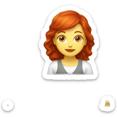 female graphic designer redhead glass computer sticker