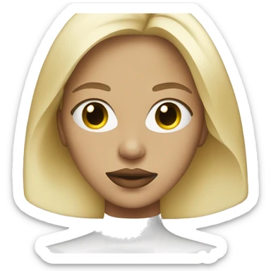 blonde girl with lip mask on sticker