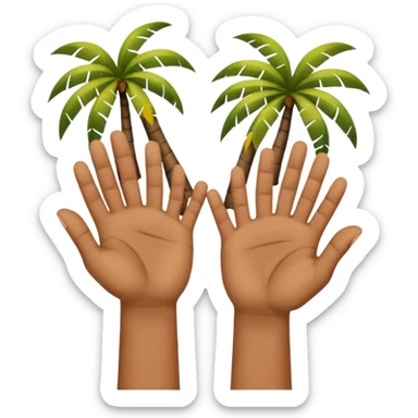 hands held up palms facing in sticker