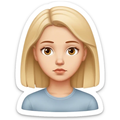 Una chica blanca, pensativa  sticker