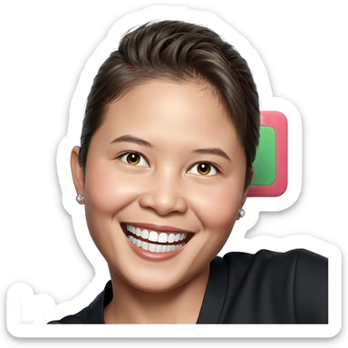 smiling boy with earrings sticker