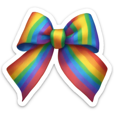 Singular rainbow bow sticker