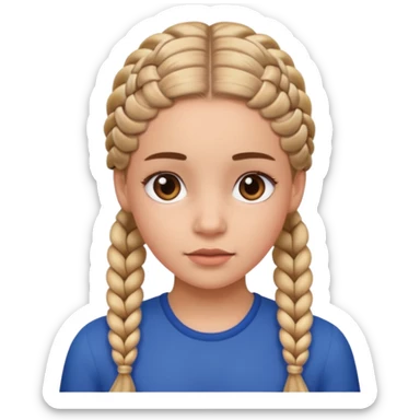 girl with French braids sticker