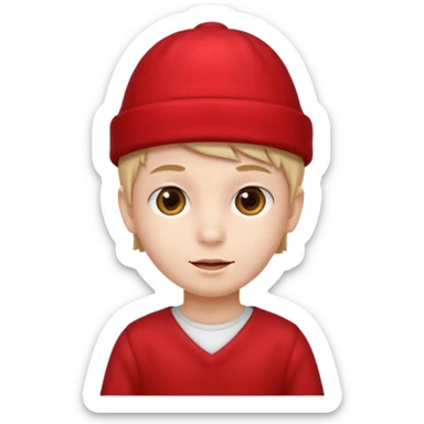 red hat and red dress boy sticker