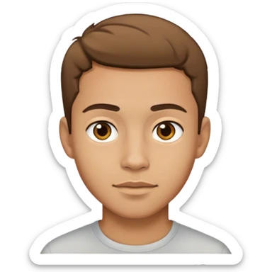 light skin latino male with short light brown hair  sticker