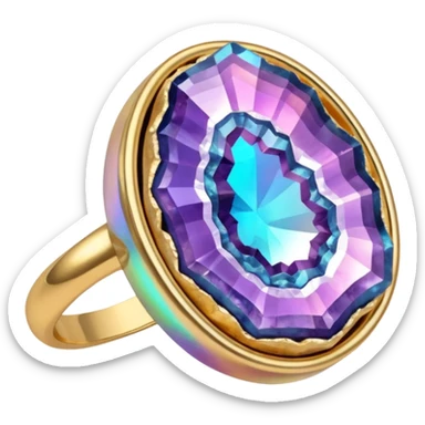 crystal geode ring sticker