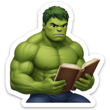 read book with hulk sticker