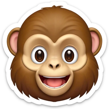 Cartoon monkey with zipped lips sticker