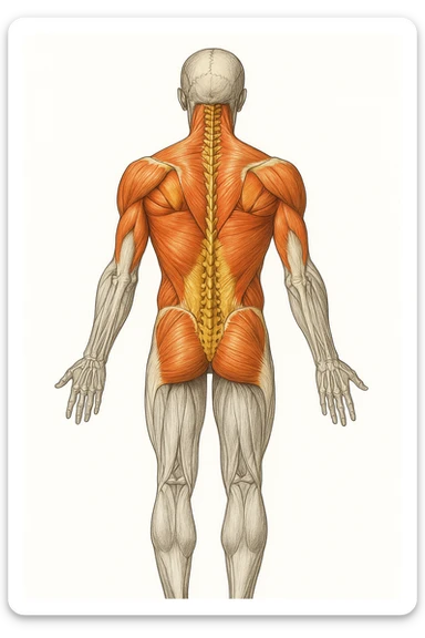 dorso attivo, fammi il dorso colorato e il resto del corpo bianco e nero anatomicamente su sfondo isolato sticker