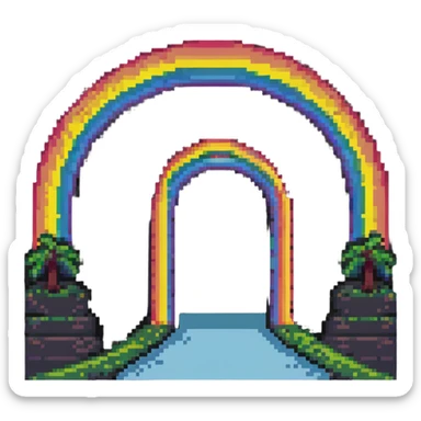 colorful rainbow bridge sticker