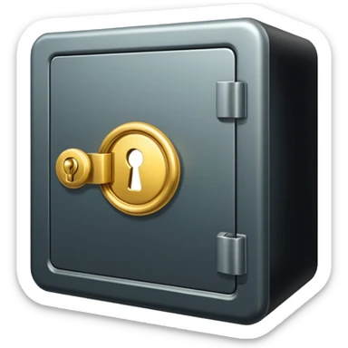 A safe is slightly open and gold is peeking out from inside. sticker