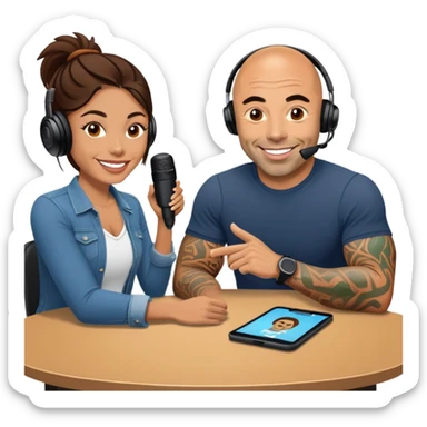 generate realistic detailed joe rogan podcast sticker