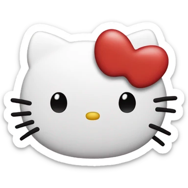 Hello kitty kissy face with heart sticker