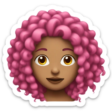 Girl with pink curly dreadlocks sticker