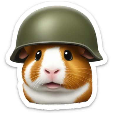 traumatised guinea pig with soldier helmet askew sticker