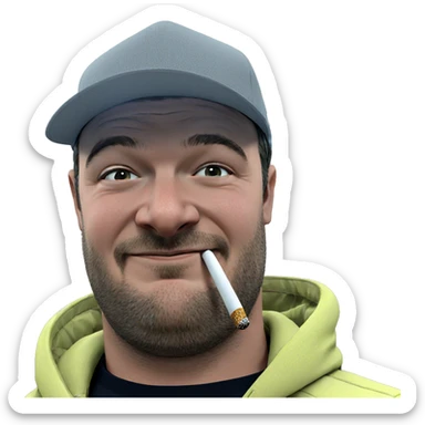 smoking portrait of a man sticker