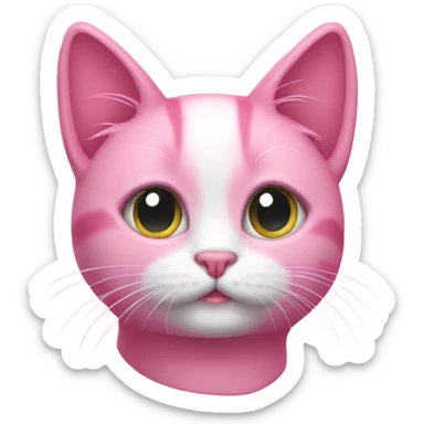 Pink cat sticker