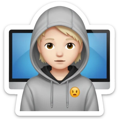 hacker anonimous in front of PC sticker