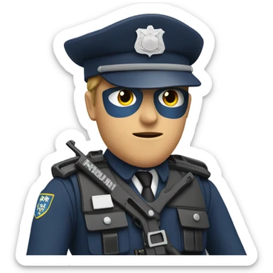 Czech Police with gun in hand sticker